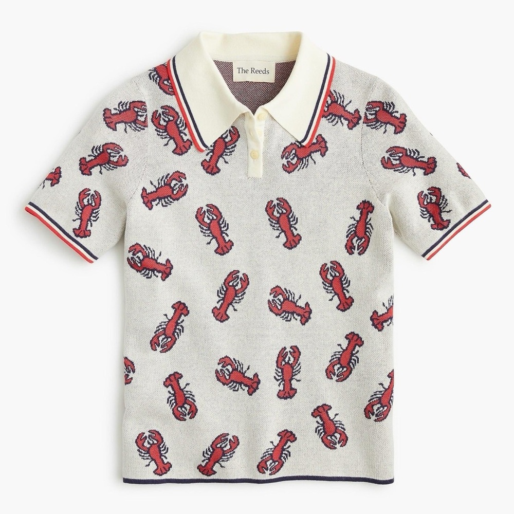 Lobster Print Polo Shirt